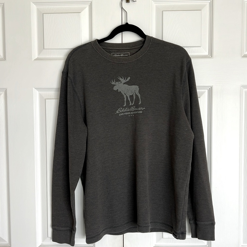 Eddie Bauer men’s large gray waffle shirt